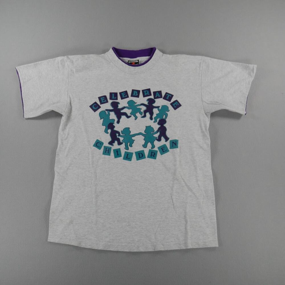 Vintage‎ 90s Signal Sports Celebrate Children Mens Size (Medium) Gray/Purple